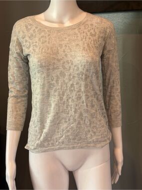 Express Sheer Gray Leopard Top - XS